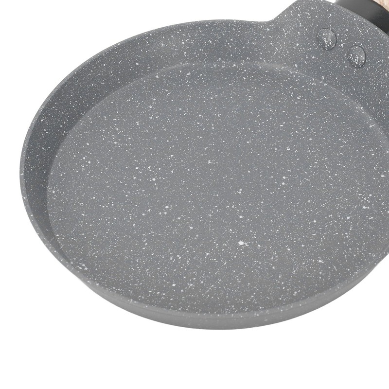 Frying Pan Wood Handle Aluminum Alloy Cooking Skillet Fast Heating