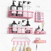 Dimyno Pink Shower Caddy 6 Pack, Adhesive Shower Shelves, No