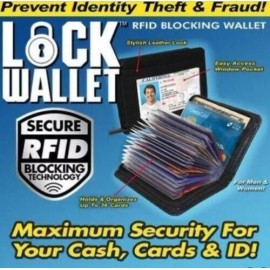 Amazing Slim Lock As Seen on TV Leather Card Wallet RFID Block ID Holder Purses