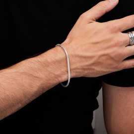 Treasure Bay Mens Womens 2.3mm Silver Snake Chain Bracelet | Italian Solid 925 Sterling Silver Chain Bracelet For Men Women 17.5cm 18.5Cm 19.5Cm 21Cm 22Cm 23Cm (21)