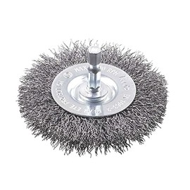 kwb Coarse disc brush, HSS steel wire, Ø 75 mm for metal and stone, wire brush for drilling machine including E6.3 hexagonal shaft, for removing rust, descaling, roughening and cleaning, 1 piece