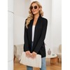 Rapbin Women's Black Long Sleeve Open Front Cardigans with Pockets