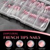 Bellelfin Pink French Tip Press on nails Long Coffin Fake