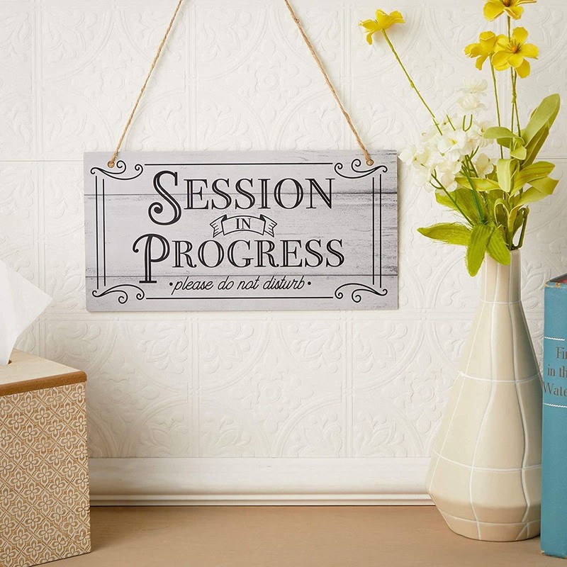 Stockroom Plus Hanging Door Sign for Therapist, Quiet Please Session