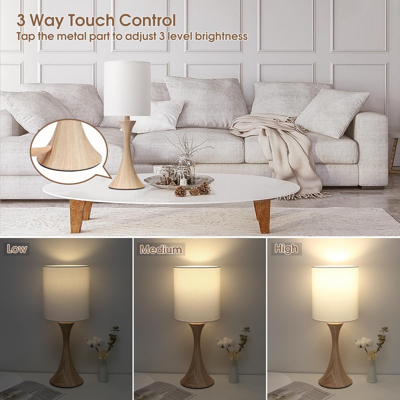 Bedside Touch Lamp, 3 Way Dimmable Touch Control Table Lamp,