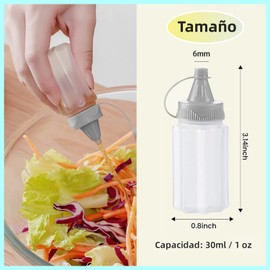 THJOPOKEEL 8 botellas de dosificador mini de 1 onzas para condimentos de ketchup multicolor para ensalada de miel, mostaza, aderezo, salsa, bento