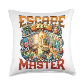 Exit Room Puzzle Challenge Escape Room Master Throw Pillow