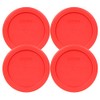 Pyrex 7202-PC 1 Cup Red Food Storage Replacement Lid (4-Pack)