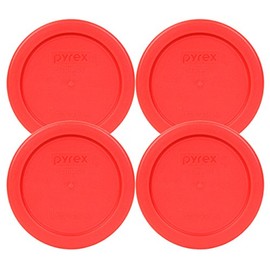 Pyrex 7202-PC 1 Cup Red Food Storage Replacement Lid (4-Pack) - Made in USA