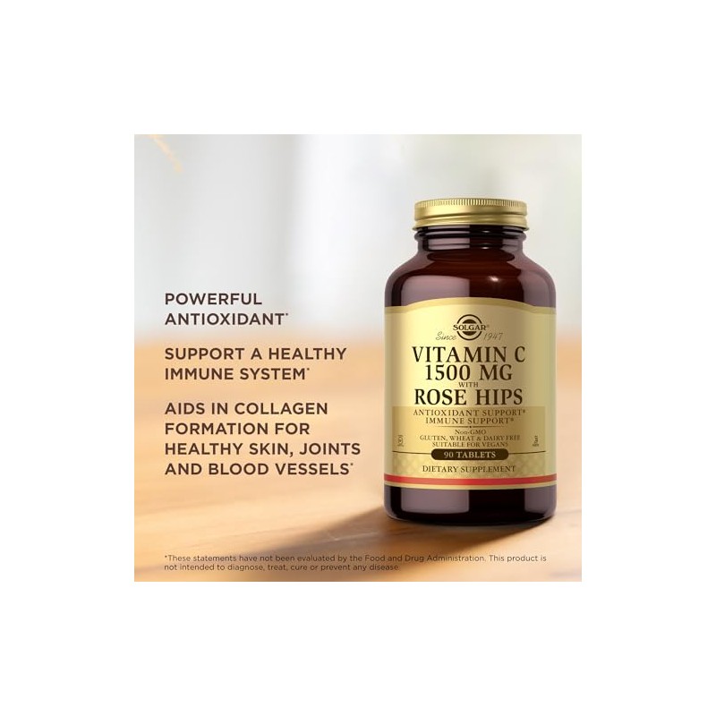 Solgar Vitamin C 1500 mg with Rose Hips Tablets -