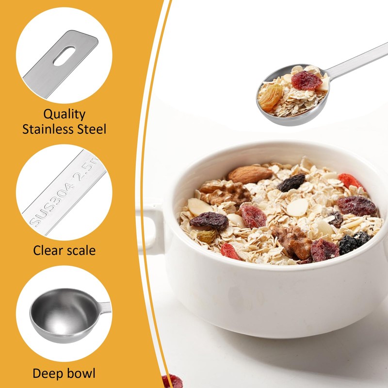 4Pcs Long Handle Measuring Spoons Set, 7 Inches Stainless Steel