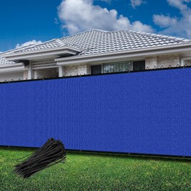 Goleray Privacy Screen Fence 4'x174' Blue Outdoor Screen Panels Windscreen Mesh Fencing Blockage Shade Net Cover Temporary Fence for Backyard Balcony Pool Deck Porch Garden