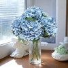 3 Pcs Blue Hydrangea Artificial Flowers, 21" Real Touch Fake