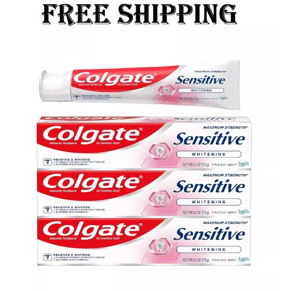 Branded Colgate Sensitive Toothpaste with Whitening, Enamel Repair , 6