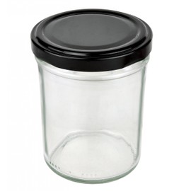 MamboCat Set of 50 Jars 230 ml High Lid Colour Black to 66 Includes Diamant Gelierzauber Recipe Booklet, Jam Jars, Preserving Jars, Preserving Jars