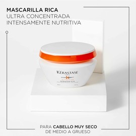 KÉRASTASE Masquintense Riche Mascarilla Refuerza Profundamente la Fibra Capilar, Aporta Suavidad y Brillo Radiante al Cabello Con Proteínas de origen vegetal, Niacinamida y Glicerina 200ml