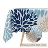 TTQYFNM 60x102inches Dahlia Floral Tablecloth Navy Blue Flower Brown Tan