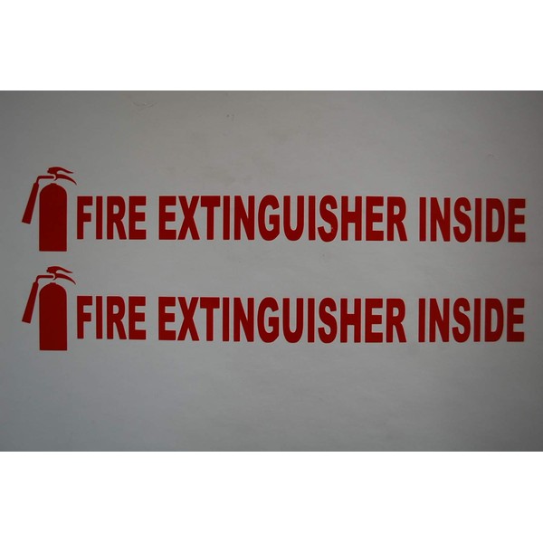 Fire Extinguisher Inside Vinyl Decal (2 Pack) - Choose Color!