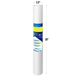 Standard Whole House Melt-blown Four Layers Filtration Polypropylene 5 Micron Sediment Filter 20” x 2.5” Fits 20” x 2.5” Housings. Compatible with FPMB5-20, FPMB520, SDC-25-2005/4, VX05-20 Pack of 10