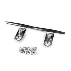 Mxeol 5 inch Boat Cleats for Dock Tie Down Cleat Stainless Steel with Screws 4 Packs (Silver, 5 inch)