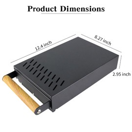 Handle Drawer Knock Box, Stainless Steel Detachable Coffee Stick Tapping Container, Shock-Absorbing And Durable Barista Style Tapping Box, Detachable Tapping Stick, Wooden Handle (Black)