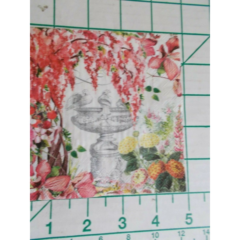 Michel Design Works Two Decorative Cocktail Napkins for Decoupage "In