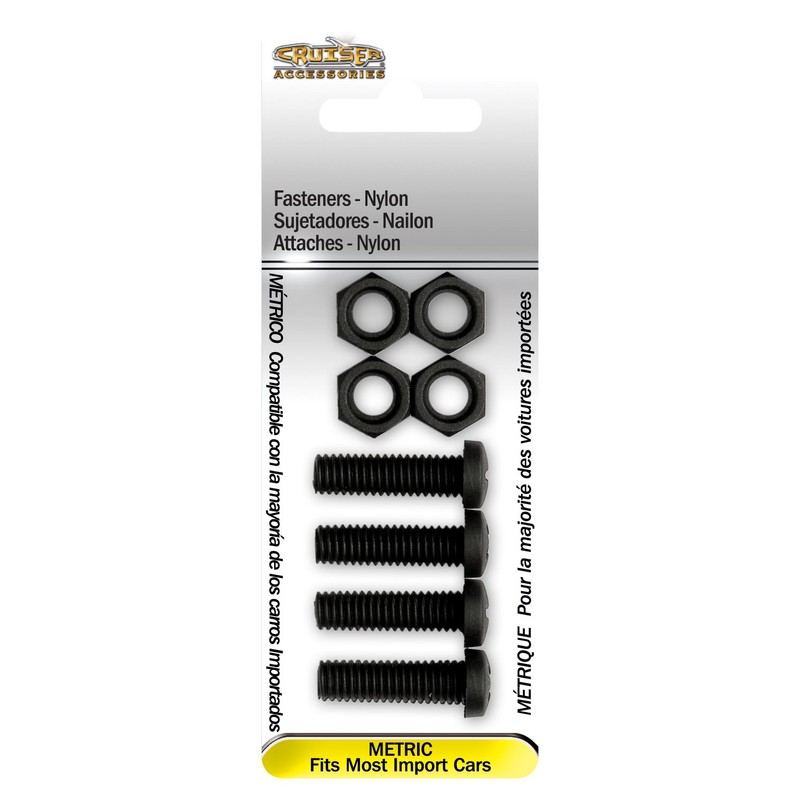 Cruiser Accessories 80150 License Plate Frame Fasteners, Metric-Nylon, Black