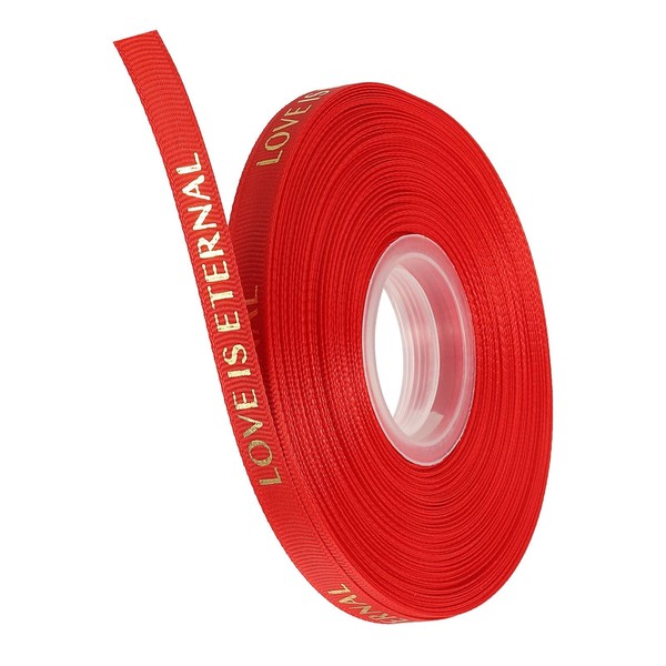 Unifizz 3/8 Inch Thin Love is Eternal Satin Ribbon 50