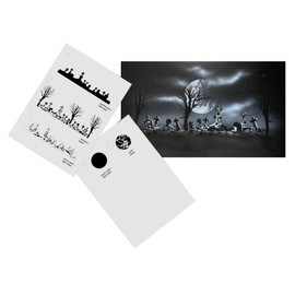 AS-358 Graveyard/Cemetery Step by Step Airbrush Template Size M