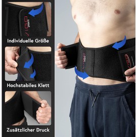 Vigo Sports Back Brace, Machine-Washable – Anti-Sweat Kidney Belt for Effective Back Stabilisation – Back Support Belt for Men and Women – Warming Lumbar Support Belt