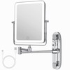 Wall Mounted Lighted Makeup Mirror, Rectangle Double Sided 1X/7X Magnifying