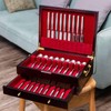 GENRICE Wooden Silverware Chest without Silverware Double-layer, Silverware Box Storage