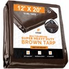 12' x 20' Super Heavy Duty 16 Mil Brown Poly