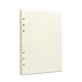 A5 Dot Grid Filler Paper, 6-Hole Punched, 100GSM Dotted Loose-Leaf Paper and Planner Inserts for Planners, Meeting Notes, and Bullet Journals,80 Sheets/160 Pages