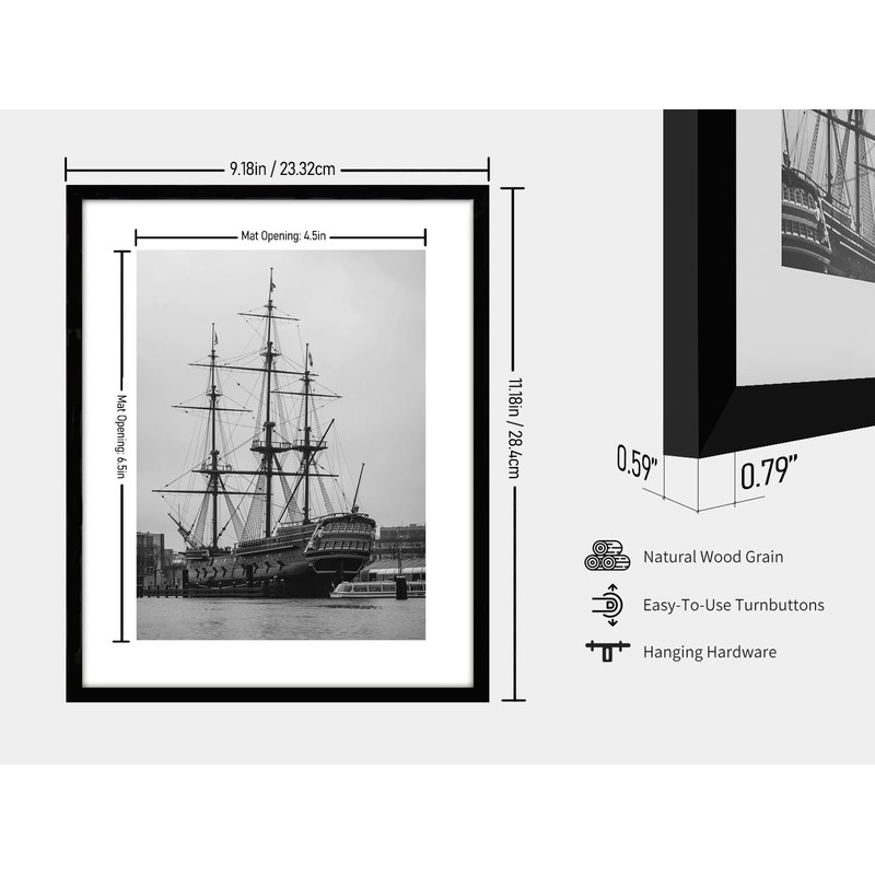 PEALSN 8 x 10インチ 写真フレーム 写真展示 5 x 7インチ マット付き