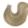 fshine Blonde Tape in Human Hair Extensions 20 Inch Dark