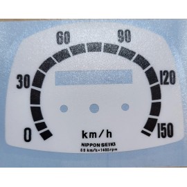 Honda DREAM 305 CA77 CA72. Nippon KMH Speedometer Gauge Clock Overlay Decal 150