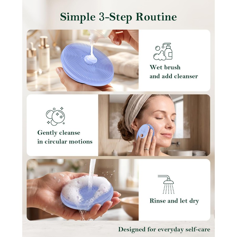 Magcare Silicone Facial Scrubber with Embedded Magnetic Nodes, Face Brush