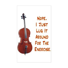 CafePress Cello for The Exercise Rectangle Sticker Rectangle Bumper Sticker Car Decal