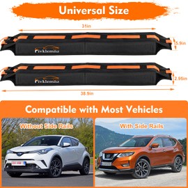 Soft Roof Rack Pads, Universal Car Rooftop Luggage Carrier Capacity Load 176lb, for Kayak, Surfboard, SUP, Canoe, with Tie Down Strap, PP Rope, Quick Loop Strap and Storage Bag