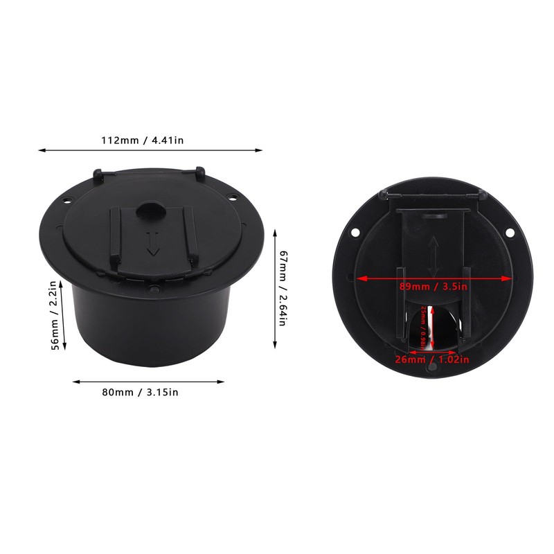 Round Cable, Snap On Cover, Made of ABS, Fits 2-3/4