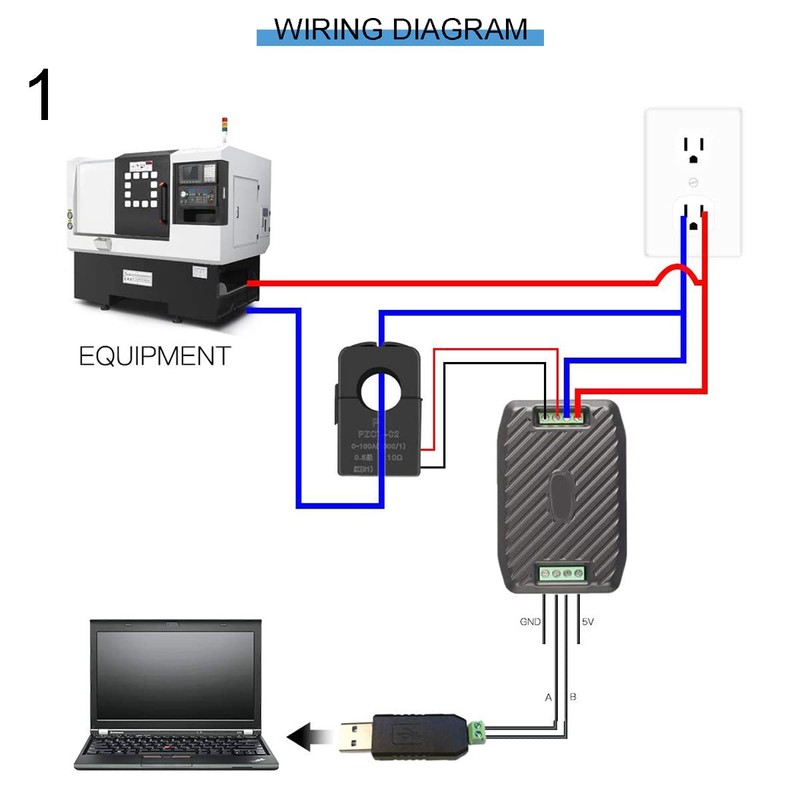 DKARDU PZEM-016 AC Communication Module Power Energy Frequency Ammeter Voltmeter