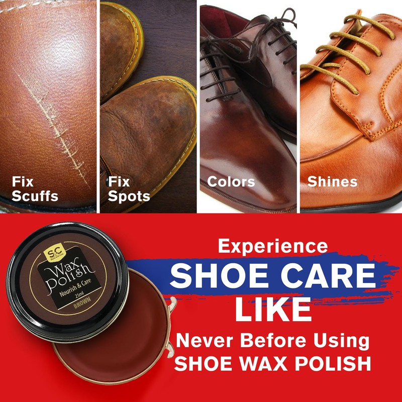 Stone and Clark Premium Brown Shoe Polish Kit - Renews