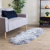 Super Area Rugs Premium Silver Gray Sheepskin Rug Genuine Double