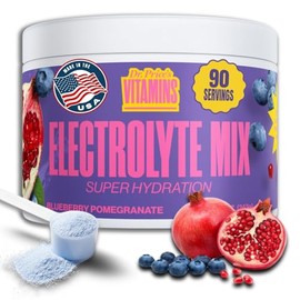 Electrolyte Mix Supplement Powder, 90 Servings, 72 Trace Minerals, Potassium, Sodium, Electrolyte Replacement Keto Drink  Blueberry-Pomegranate...    