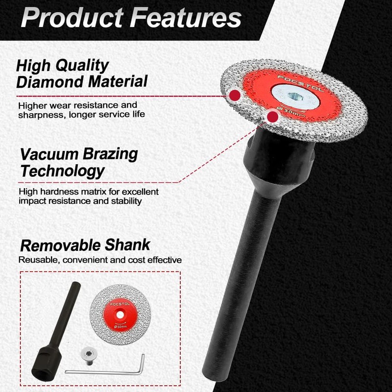 Mini Diamond Engraving Saw Blade - FOCSTOL 5pcs 1-3/16 Inch(30mm)