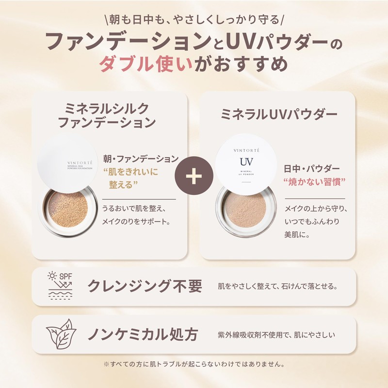 VINTORTE Silk Mineral Foundation Powder Foundation Mineral Foundation Vantelte Highlight