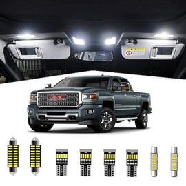12pcs GMC Sierra Interior LED Lights Kit Super Bright LED Map Dome Light Bulbs Replacement for 1999 2000 2001 2002 2003 2004 2005 2006 GMC Sierra all models