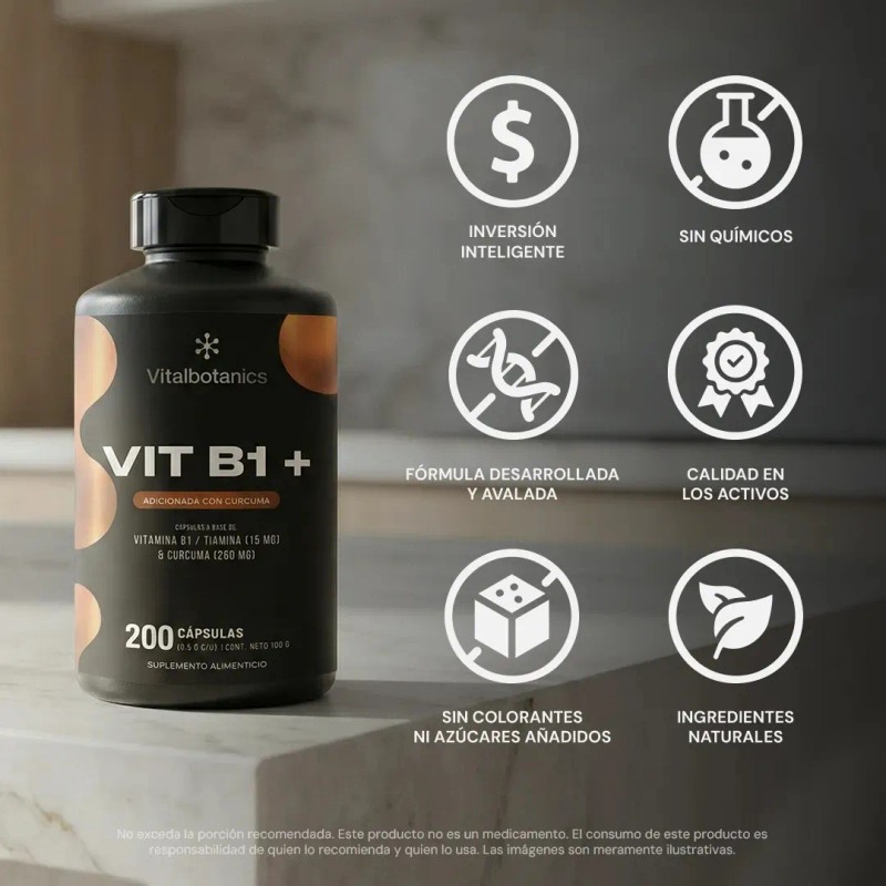 Vital Botanics Cúrcuma Cápsulas 250mg Vitamina 200 Vit Energía Metabolismo
