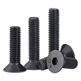 Qrity 20 PCS Socket Countersunk Screw, 12.9 Grade High Tensile Carbon Steel Countersunk Bolts, Flat Head Screw M3x8mm Machine Screws